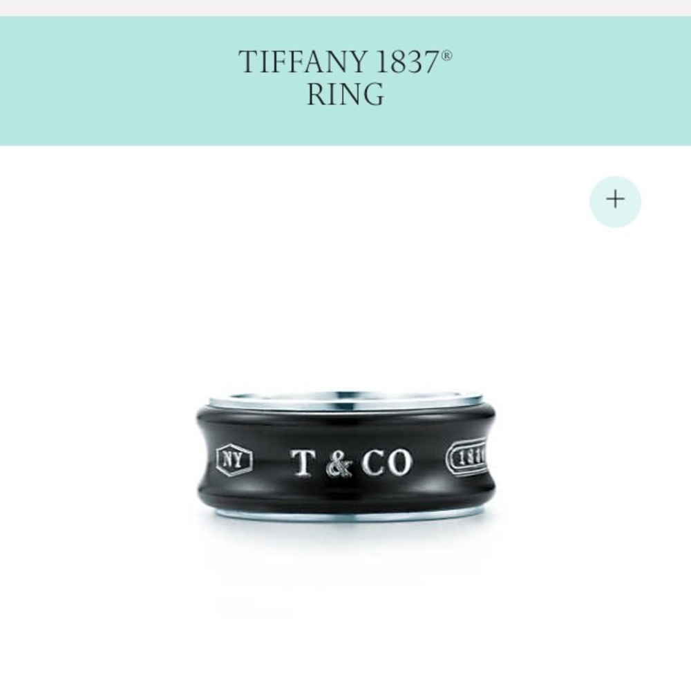 Tiffany & Co. Black and Silver 1837 T & CO Ring